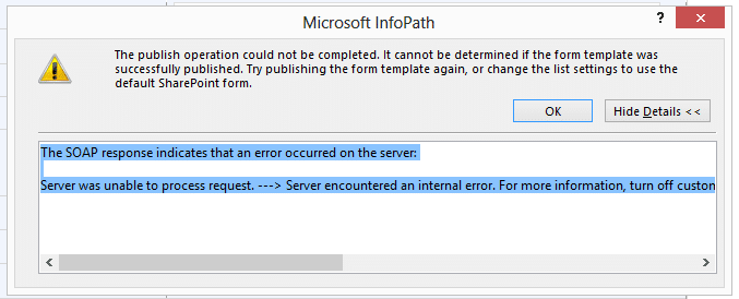 InfoPath Error