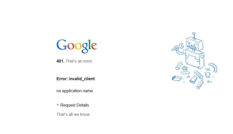 Error: Invalid_Client