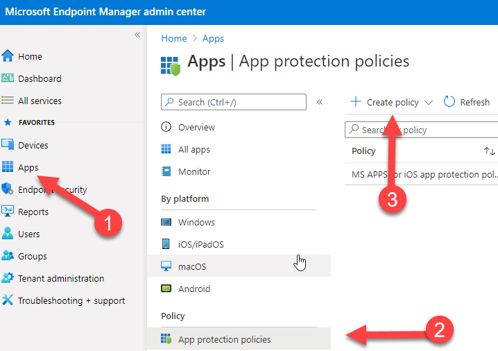 App protection policy