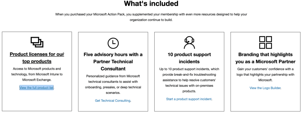 Microsoft Partner Network action pack