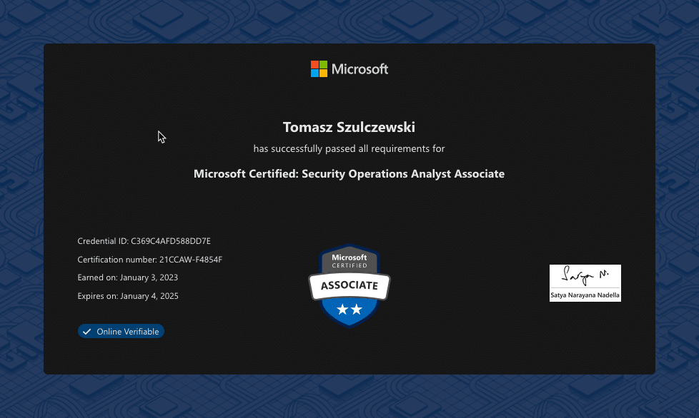 Microsoft Certified- Security Operations Analyst Associate Microsoft Certified- Security Operations Analyst Associate